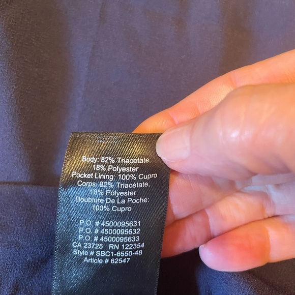 Aritzia Babaton Tuxedo Trouser Pants Navy Blue Brown Side Stripe Cropped Size 6 - Picture 6 of 6